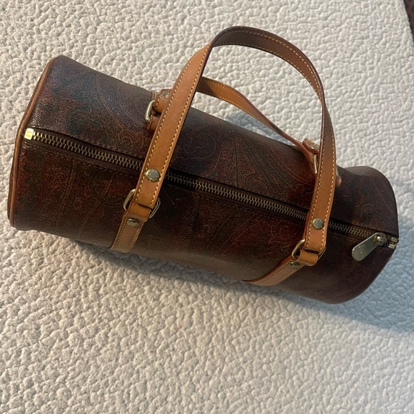 Leather-Trimmed Paisley Handle Bag - Picture 8 of 9